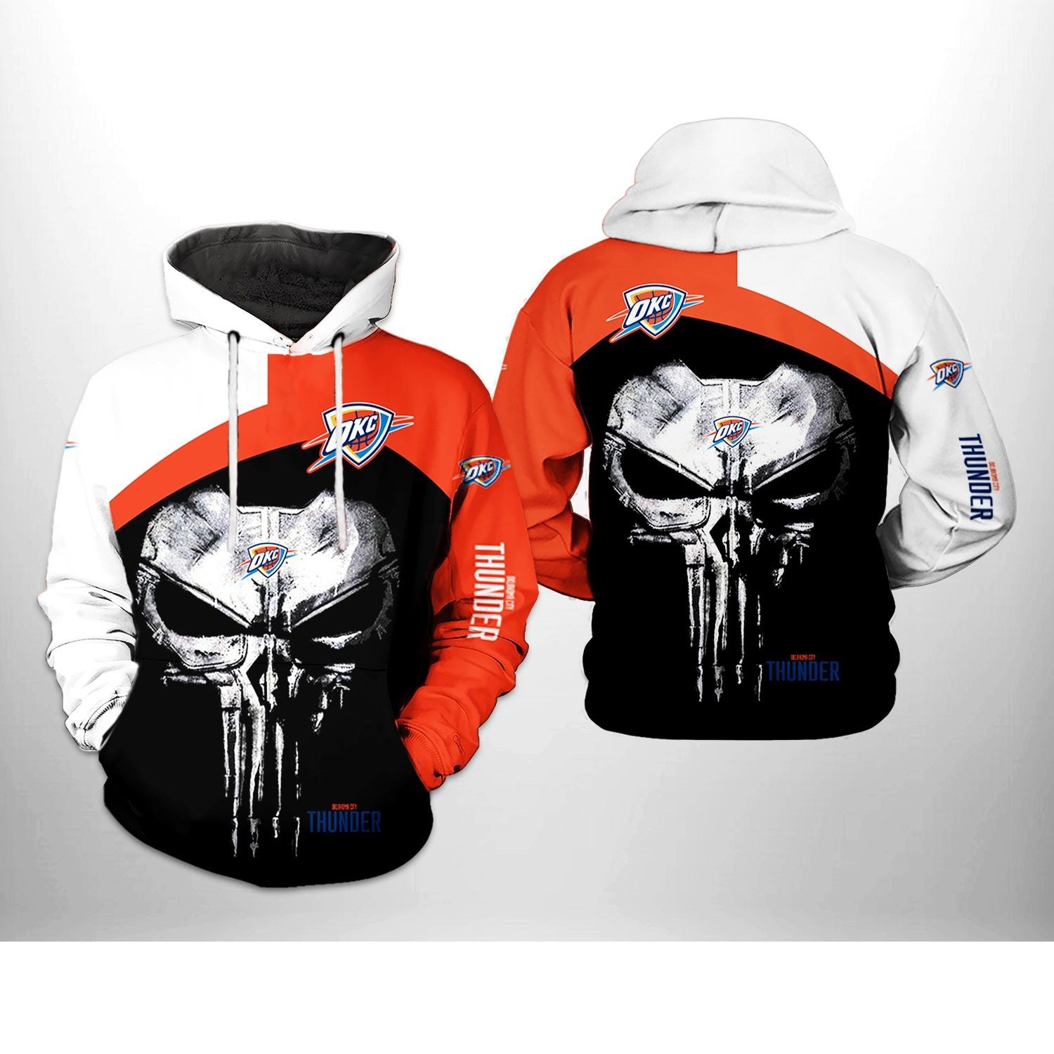 Oklahoma City Thunder Skull Punisher Hoodie